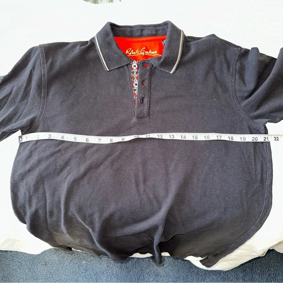 Robert Graham Knowledge‎ Wisdom Truth Polo Shirt Size M Black Floral Embroidered - Picture 7 of 10